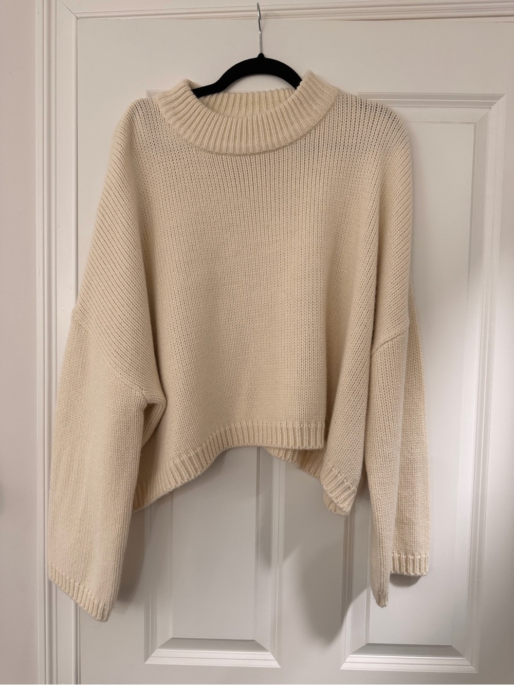 ASOS Cream Cropped Crewneck Sweater
